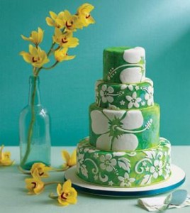 hibiscus wedding cake