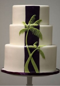 palm tree wedding cake