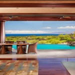 hawaii living room design with glass doors