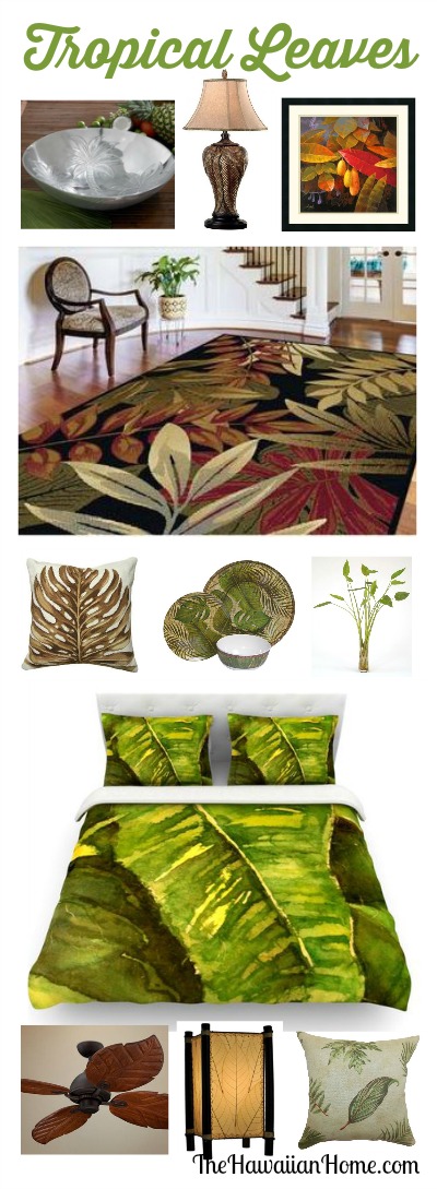 tropical leaves decorating