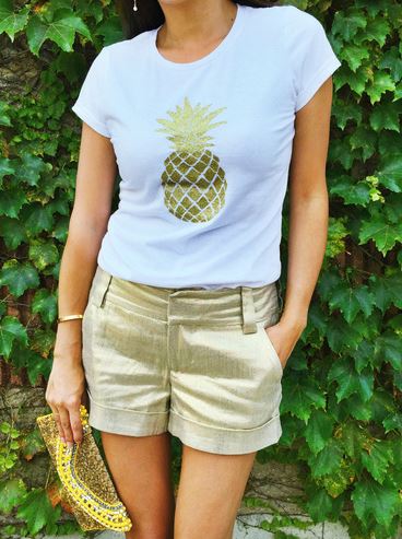 gold pineapple t-shirt