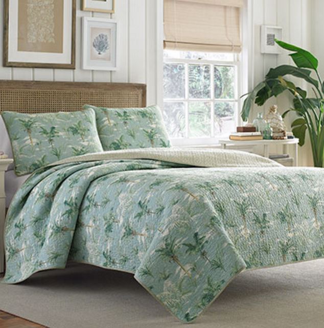 tommy bahama green palm tree quilt