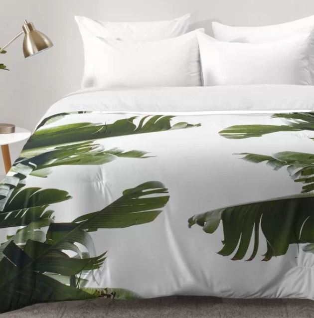 modern palm tree comforter