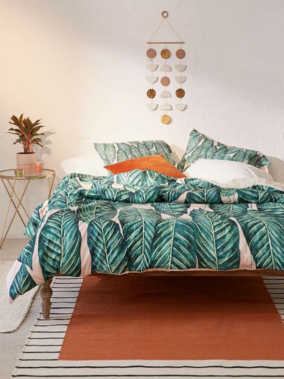tropical leaves comforter