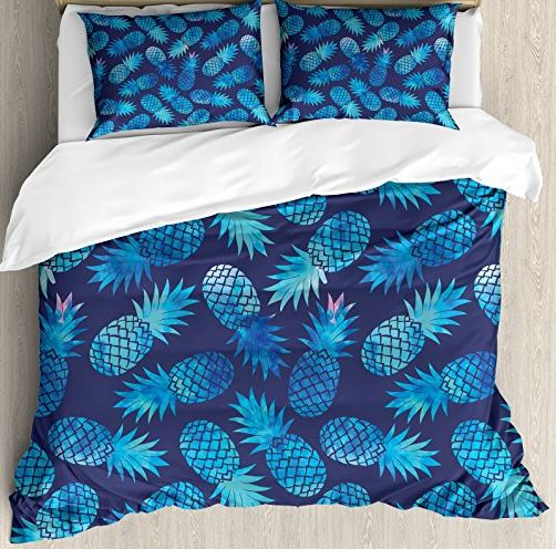 blue pineapple bedding