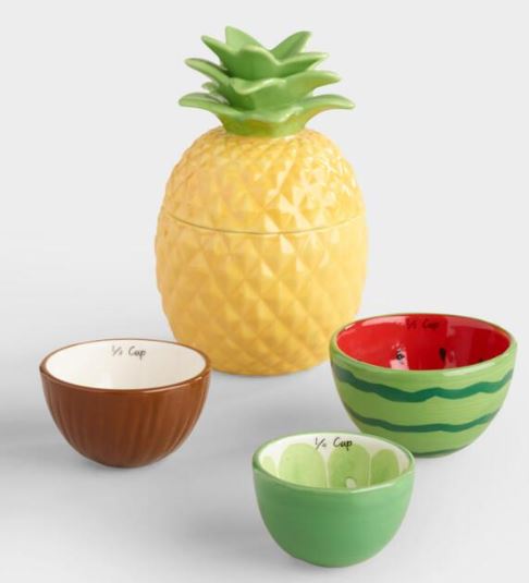 tropical fruit measuring cups